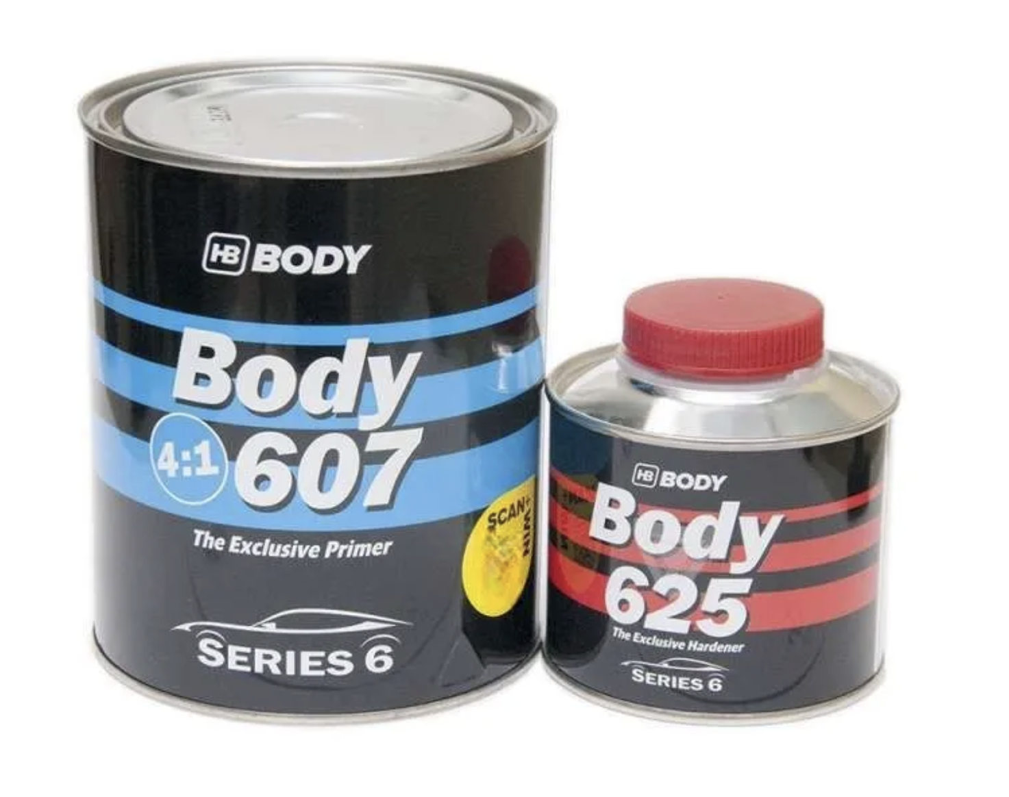 BODY HB 607 4+1 Акриловый грунт (0,8+0,2л) (607/625) черный