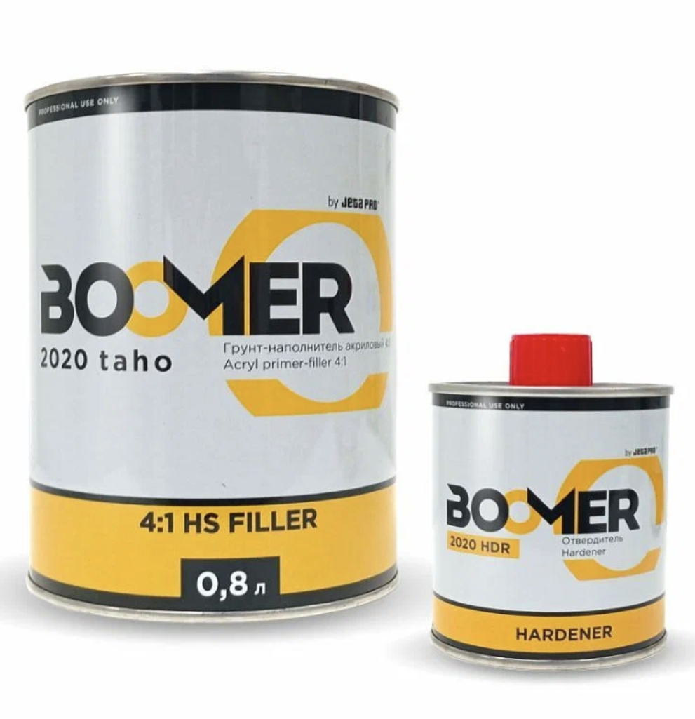 Boomer Грунт наполнитель Taho 4+1 акриловый+отвердитель. Черный. 0,8+0,2л/6шт