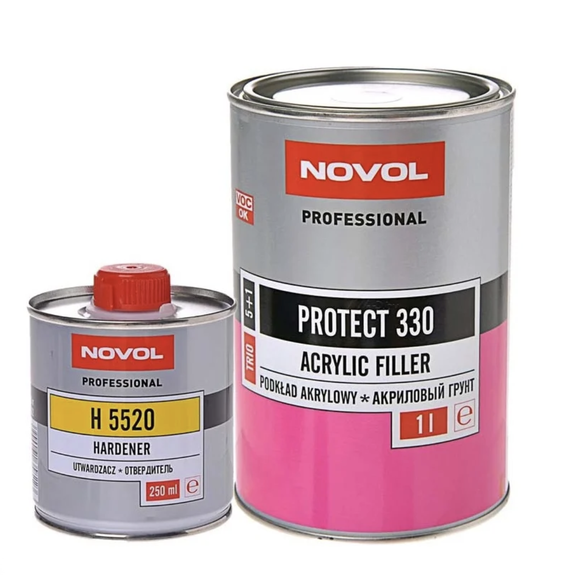 NOVOL Protect 330 Грунт мокрый по мокрому 5+1 (1л+0,2л) черный