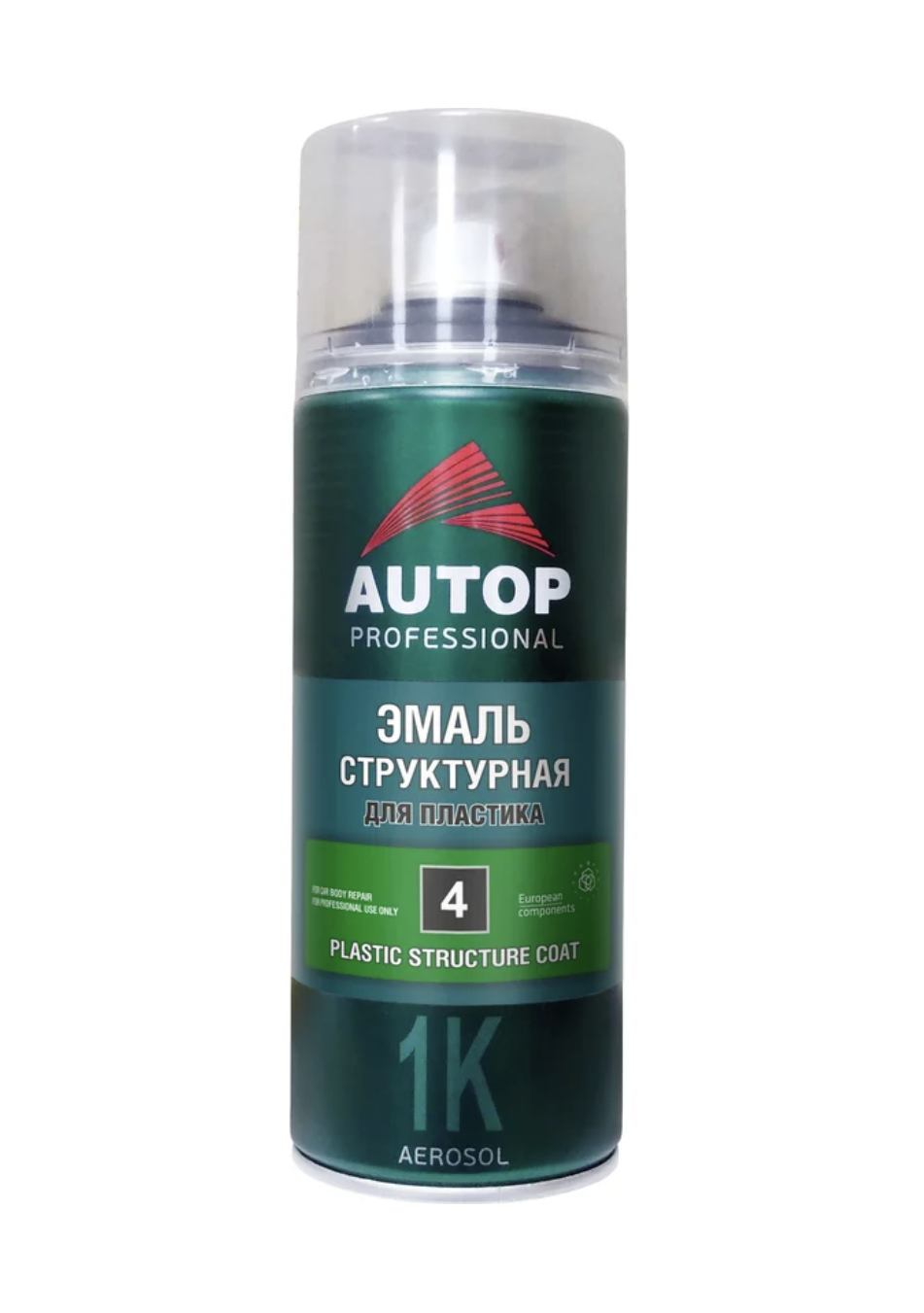 AUTOP №4 Эмаль структурная для пластика аэрозоль (520мл) черная крупная